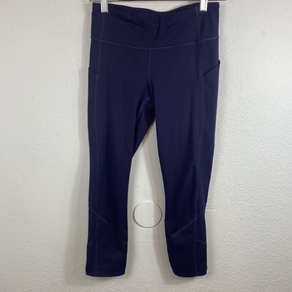 Lululemon Size 4 Pace Rival High Rise Crop Leggings 22" Pants Midnight Navy